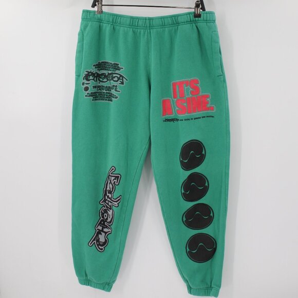 Lady gaga sweatpants Women's 2XL Chromatica Green jogger cotton blend its a sine - Picture 1 of 13